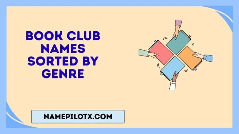 book club names sorted by genre