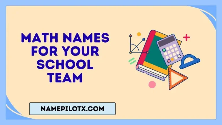 math names for your school team